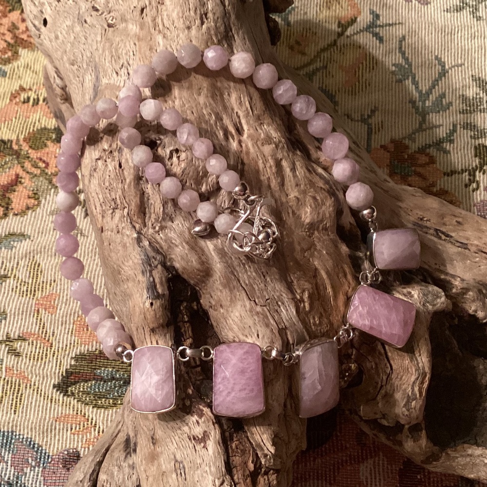 Jay King DTR mine finds Lavender Kunzite Necklace 925 Sterling Silver 18"